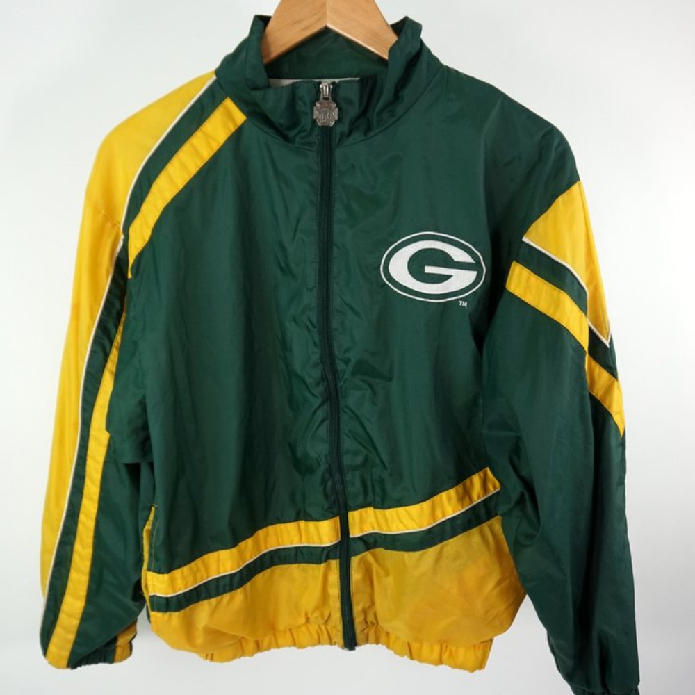 VTG Green Bay Packers Windbreaker Jacket Boys L
